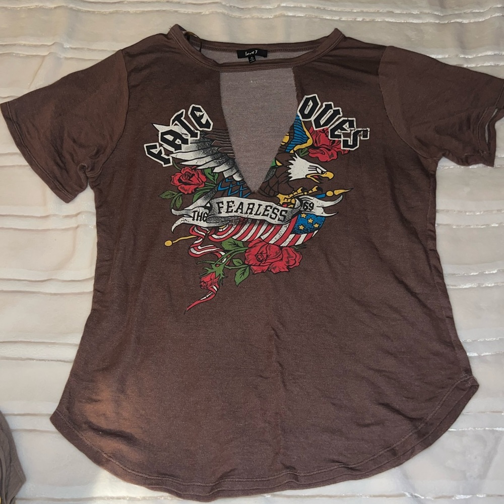 Deep V patriotic tee